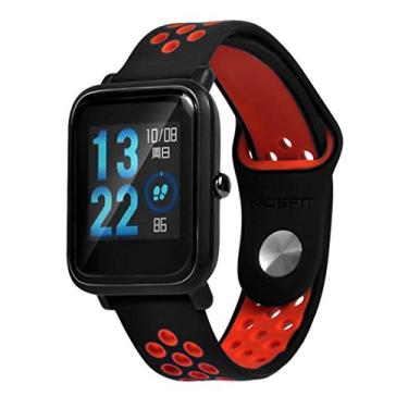 Imagem de Pulseira De Silicone Para Amazfit Bip Xiaomi 20mm Nova Fecho Invertido (Preto com Vermelho)