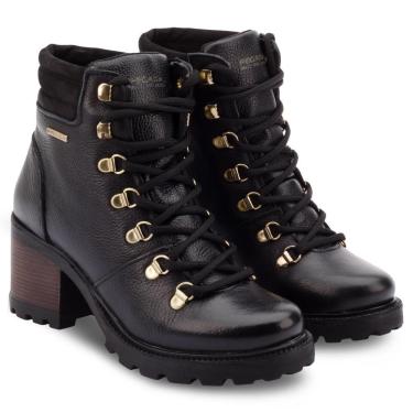 Imagem de Bota Coturno Couro Feminino Militar Tratorada Dia a Dia 