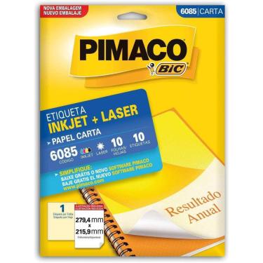 Imagem de Etiqueta Inkjet + Laser Carta 10 Folhas 279,4 X 215,9Mm 6085