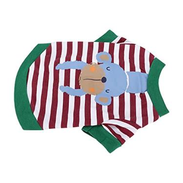 Imagem de Camisa de cachorro macia, terno de animal de estimação de de algodão premium para ambientes internos e externos(Listras claret, S)