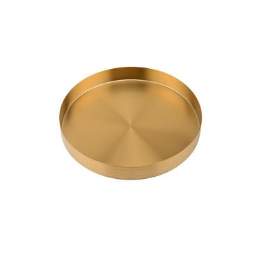 Imagem de UPTALY 1 peça de bandeja de plantas de aço inoxidável (20 cm x 2.6 cm), bandejas de gotejamento de vaso de flores redondas, bandeja de vaso de flores douradas, pires grandes para plantas de metal, para coleta drenagem em vaso de jardim e excesso de água