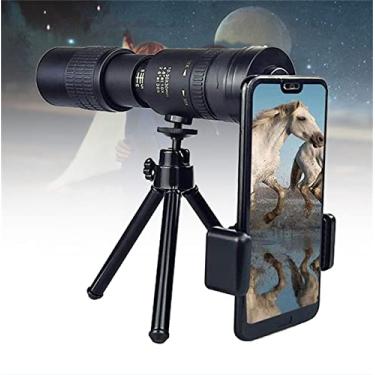 Imagem de Telescópio monocular para smartphone, 4K 10-300X40mm Super Telefoto Zoom Telescópio Monocular, com Adaptador Tripé Terno para Caminhadas Acampamento Observação de Pássaros Melhores Presentes