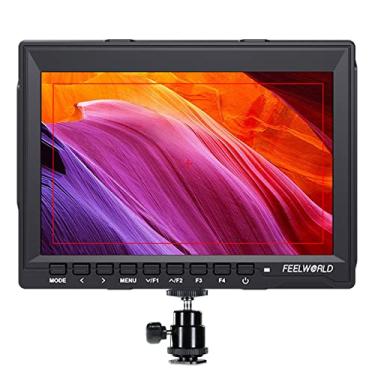 Imagem de FEELWORLD FW759 Câmera DSLR de 7 polegadas monitor de campo HD Video Assist Slim IPS 1280x800 4K HDMI 1080p com para-sol