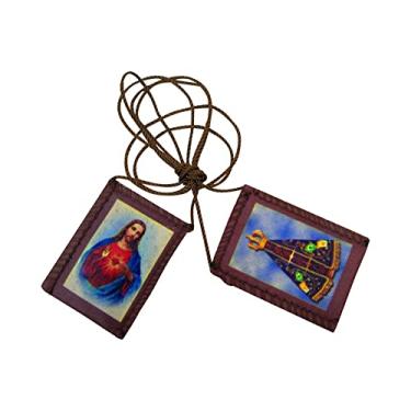 Imagem de Escapulário Tradicional de Pano Tecido Grande - Nossa Senhora Aparecida e do Carmo 36cm