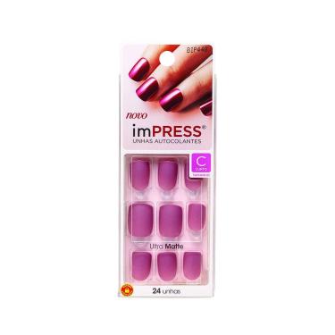 Imagem de Unhas Postiças Autocolantes Impress Curta Matte Classic BIP440 - Kiss NY