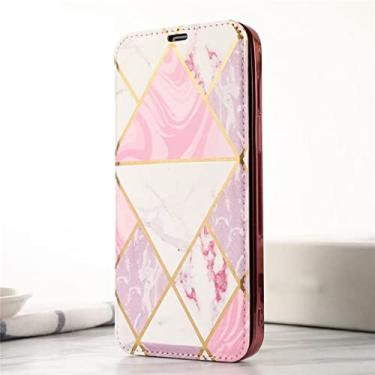 Imagem de FIRSTPELLA Capa compatível com Samsung S10 Plus, capa carteira fina com revestimento luxuoso de mármore cintilante e brilhante para cartão para mulheres e meninas rosa branco