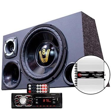 Imagem de Caixa Trio Som Completa Radio Bluetooth Usb Modulo Taramps