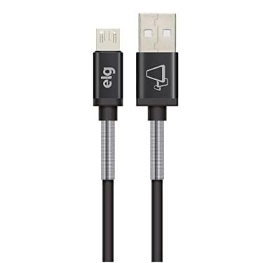 Imagem de CABO DE RECARGA E SINCRONIZAÇÃO MICRO USB COM MOLA INOX DE PROTEÇÃO - PRETO - SP510BK - ELG PEDESTAIS, Elg, SP510BK, Preto