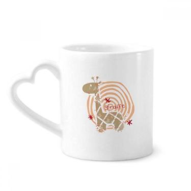 Imagem de Anel de girafa desenho animado animal caneca café cerâmica copo de coração de vidro