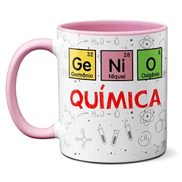 Imagem de Caneca Química Fórmula Da Cafeína Professores Gênios (Rosa)
