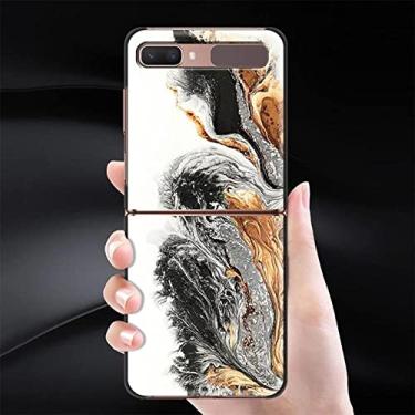 Imagem de Capa de telefone para Samsung Galaxy Z Flip 3 Capa para ZFlip 5G Capa preta Hard Shell Back Moda Luxo, B09, para Samsung Z Flip 5G