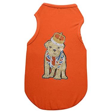 Imagem de Colete para cães, camisetas para filhotes de cachorro camiseta de algodão respirável para animais de estimação roupas para cães pequenos e médios (laranja, M)