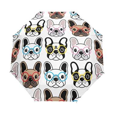 Imagem de U LIFE Guarda-chuva de sol fofo para cachorrinho animal abre automaticamente, guarda-chuva antiUV dobrável, compacto e automático