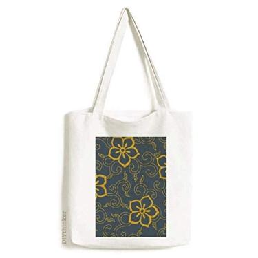 Imagem de Bolsa de lona estilo chinês, japonês, asiática, folhas, flores, sacola de compras, bolsa casual