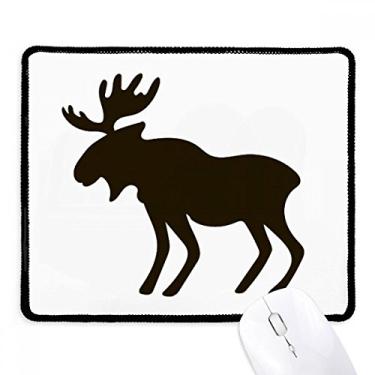 Imagem de Mousepad preto com desenho de animal bonito e borda costurada tapete de borracha para jogos