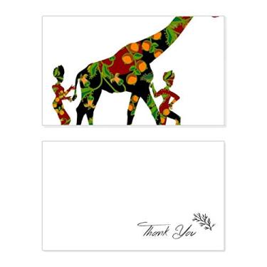 Imagem de Cartão de agradecimento de girafa mulheres negras aborígenes africanas papel aniversário saudação casamento agradecimento
