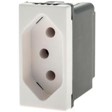 Imagem de Módulo Tomada Legrand Pial Plus+ - 2P+T - 10A/250V - Borne Parafuso - Branco - 615040BC