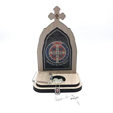 Imagem de Capela Com Porta Intenções E Terço Medalha De São Bento