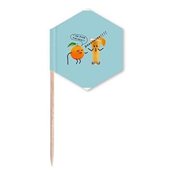 Imagem de Matérias-primas, sucos de laranja, bandeiras de palito, palitos de cupcake, festa comemoração