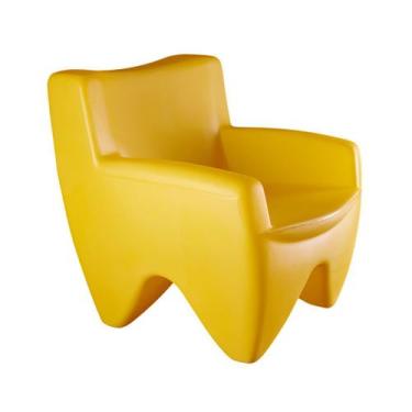 Imagem de Poltrona Decorativa Cadeira Plástico Joker Freso Amarelo