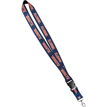 Imagem de Moose Pet Wear Cordão da Universidade de Illinois - Azul - Colar de chaveiro de cetim, porta-crachá de identificação - 1,9 cm, em azul (SRBLS34-IL262)