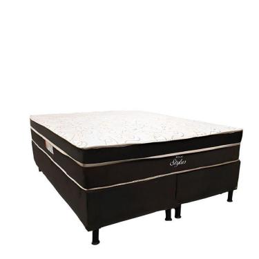 Imagem de Conjunto Box Queen 158x198x60 Molas Ensacadas Topázio Marrom