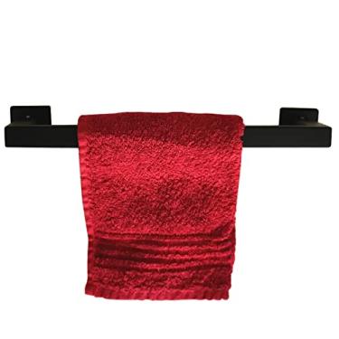 Imagem de Toalheiro Simples 30cm Gardênia Suporte Porta Toalha de Rosto Piatina Banheiro Preto