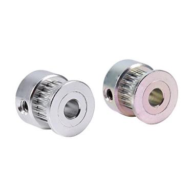 Imagem de Polia Correia, Polia Correia Dentada 2pcs Gt2 20 Dentes 5mm Liga de Alumínio Engrenagem Dentada Polia para Impressora 3d, Polias Correia Dentada