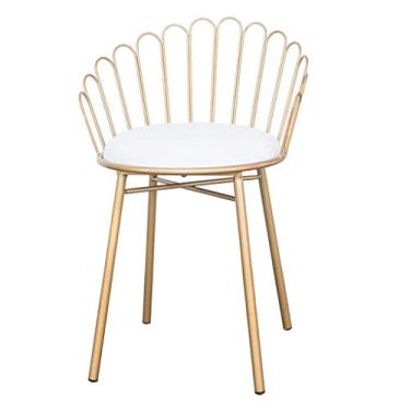 Imagem de Cadeiras de sala de jantar tamboretes de bar tamboretes de bar modernos banco de balcão altura l cadeira com encosto e apoio para os pés para cozinha pub bar l tamboretes altos com pernas de metal dourado l cadeiras