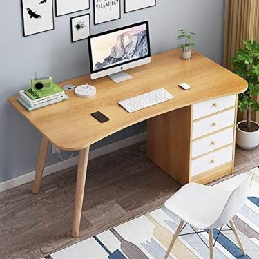 Imagem de Madeira Simples Multifuncional Com Gaveta Mesa De Madeira Industrial Multifuncional Para Escrever Mesa De Jogos Estação De Trabalho De Escritório Em Casa Mesa De Computador De Escritório-A,B,L39 *
