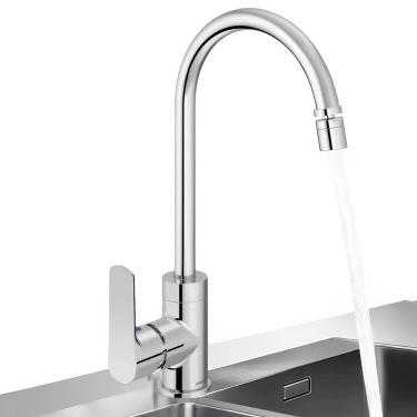 Imagem de Torneira para Cozinha Banheiro Lavabo Gourmet Luxo Monocomando Misturador de Temperaturas com Bico Aerador e Giro 360º