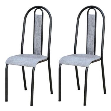 Imagem de Conjunto 4 Cadeiras América 058 Cromo Preto - Artefamol