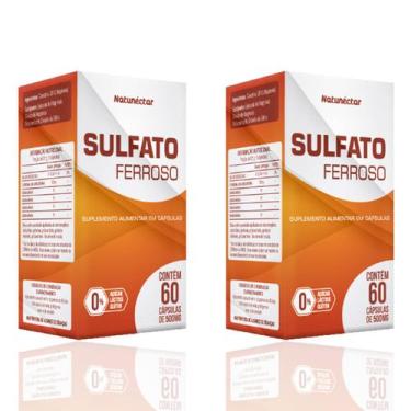 Imagem de Kit 2 Potes Sulfato Ferroso Suplemento Alimentar Natural Vitamina Ferr