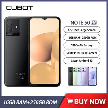 Imagem de Cubot-Smartphone Original  Nota 50 Celular  Android 13  NFC  Celular Barato  16GB  8GB  8GB  256GB