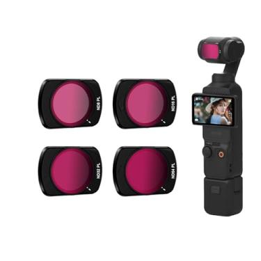 Imagem de Kit de filtro magnético ND compatível com câmera DJI Osmo Pocket 3, ND8, ND16, ND32, ND64, filtro de lente para Osmo Pocket 3 acessórios, impermeável, resistente a arranhões (pacote com 4)