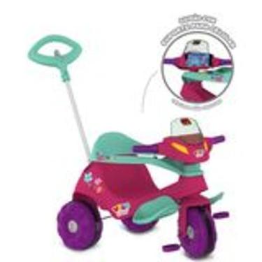 Imagem de Triciclo Infantil Velobaby Bandeirantes Rosa + Travesseiro 70X40
