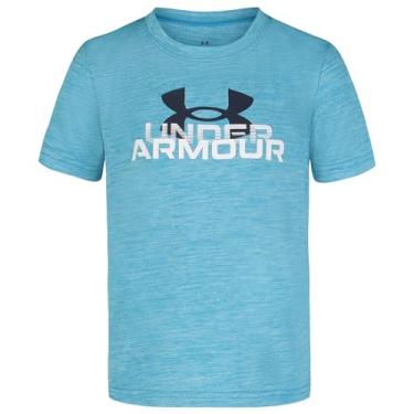 Imagem de Under Armour Camiseta masculina clássica com logotipo, estampa de marca de palavras e designs de beisebol, gola redonda, Capri Fade, 6