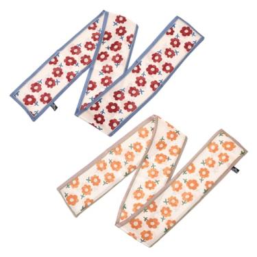 Imagem de SOIMISS 2 Unidades cachecol pequeno lenço quadrado xale para mulheres Lenço de pescoço de mulher Lenço para mulheres lenço de imitação de seda lenço da moda delgado fita