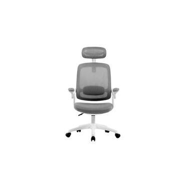 Imagem de Cadeira Office Elements Astra Cinza e Branco, Ajuste de Inclinação Automático, Cilindro de Gás Classe 4 - WFFLG67335L0122