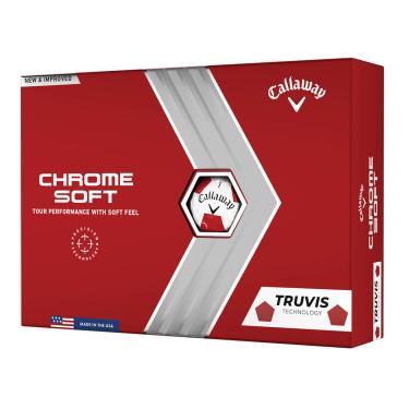 Imagem de Callaway Bolas de golfe macias cromadas Golf 2022, truvis branco/vermelho