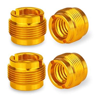 Imagem de 4 peças de adaptador dourado para microfone HyperX Quadcast, Blue Yeti, Rode, Razer, Shure e a maioria dos microfones USB, suporte de choque, adaptador de rosca de parafuso de braço boom macho de