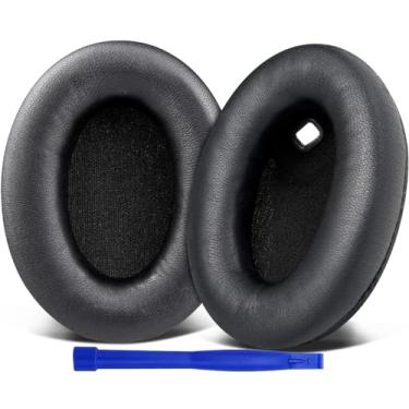 Imagem de SOULWIT Substituição de Almofadas Auriculares para Sony WH-1000XM4 (WH1000XM4) Auscultadores, Com Espuma de Isolamento de Ruído, Espessura Adicional, Sem Afetar o Sensor - Preto Brilhante