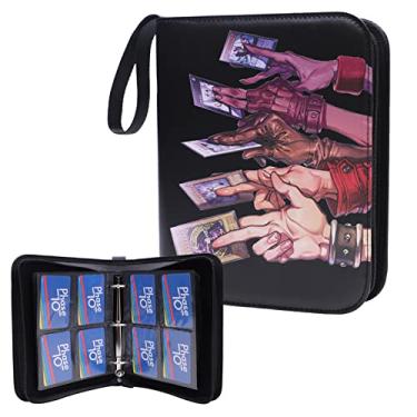Imagem de Fichário de cartão LTGEM, fichário de 4 bolsos com 50 capas removíveis, comporta 400 cartas para MTC, TCG, cartas de jogos, cartões esportivos, cartões Pokemon e mais