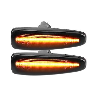 Imagem de A ABSOPRO Luz de Marcador Lateral LED 8351A001 Luzes de Direção Frontais Luzes de Luzes de Luzes Laterais para Mitsubishi Lancer 2008-2017 Lente Preta Amarelo Luz LED 1 Par