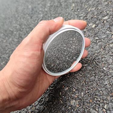 Imagem de ESreake 2 peças de espelho de ponto cego extragrande, espelho retrovisor convexo de vidro HD redondo maior, grande espelho adesivo forte para carro, van, SUV e caminhões (75 mm), moldura branca)