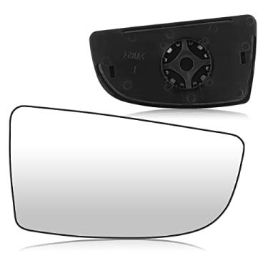 Imagem de Vidro espelhado aquecido do lado direito do passageiro compatível com Ford Transit T150 T250 T350 2015 2016 2017, espelho convexo de vista lateral com placa traseira, substituição para BK3Z17K707B