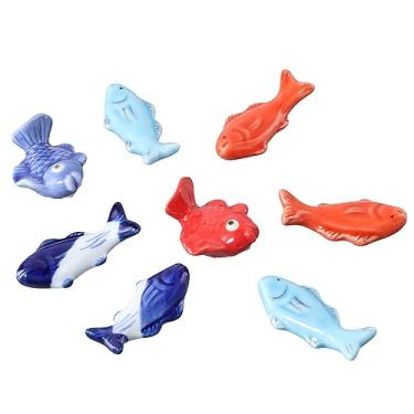 Imagem de Vctitil 8 peças/conjunto de pauzinhos de cerâmica descanso de pauzinhos em forma de peixe para suporte de faca, decoração de suporte de louça (multi)