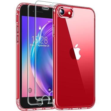 Imagem de Redpepper case Capa para iPhone SE 2022/2020 / iPhone 7/iPhone 8 com 2 peças protetoras de tela de vidro [antiamarelamento] Capa protetora à prova de choque para celular de 4,7 polegadas -