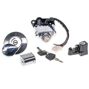 Imagem de Onegercn Conjunto de chaves de bloqueio de direção para capacete com interruptor de ignição compatível com Honda Shadow VLX VT 750 400 600