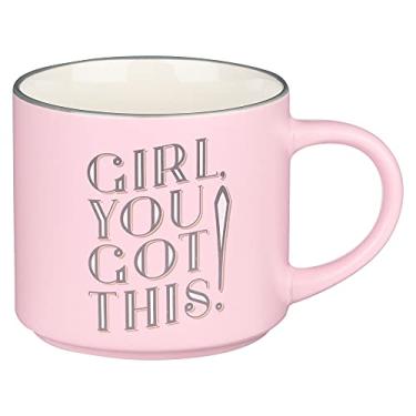 Imagem de Bless Your Soul Caneca de café rosa grande Girl You Got This, presentes de aniversário engraçados para mulheres, mãe, colega de trabalho Boss Lady, designs inspirados em retrô - copo de 355 ml